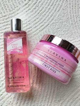 Product Review of SLAVINA Organic Rice Body Scrub First Kiss | scrub badan untuk menghilangkan bekas luka from S**💕 0