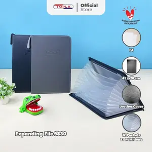 TOPLA EXP9830 Map Dokumen Kulit Ukuran Folio F4 13 Pembatas portfolio event Alat Stationery