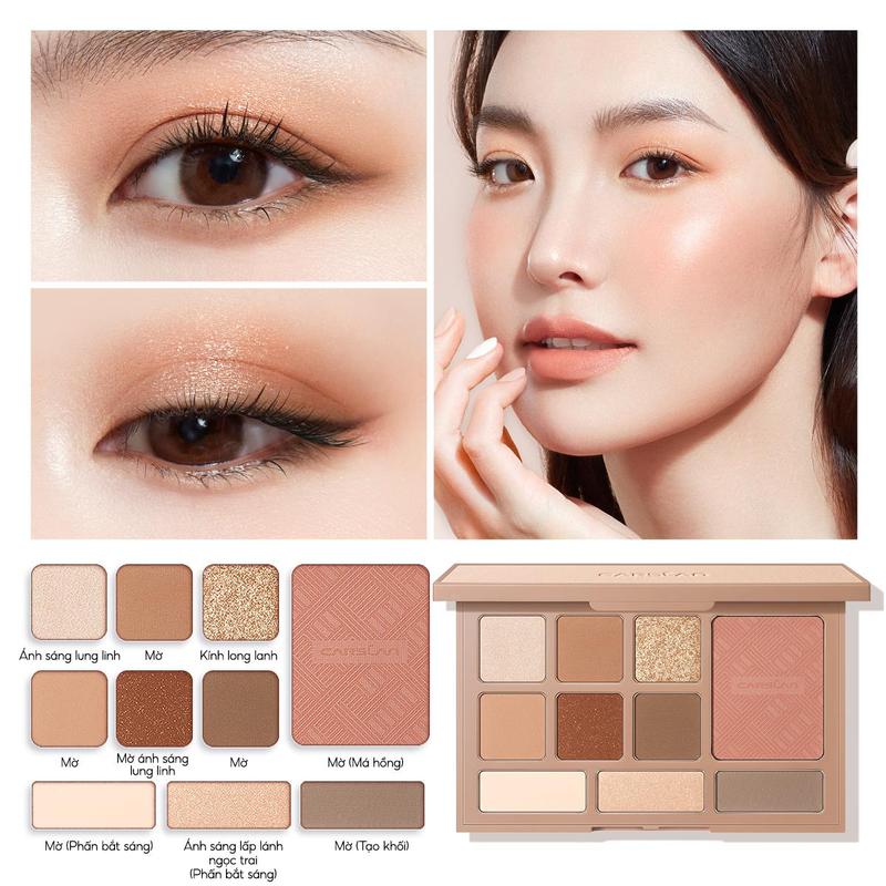 [CFV]Bảng mắt tổng hợp mười màu Carslan, chất phấn mềm mại, tệp da tự nhiên không gây bẩn 18g+[Mua 1 Tặng 2]Cọ phấn mắt*1+son tint serum mini 1g*1 4