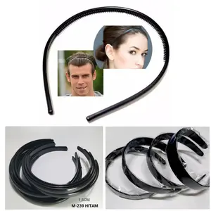 [6 pcs] bando hitam polos wanita 3 ukuran