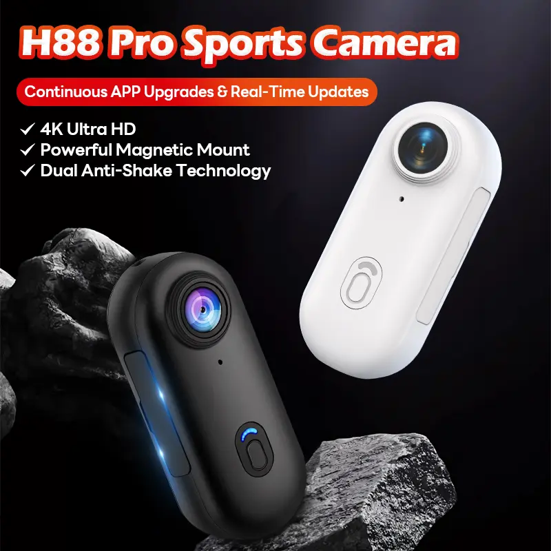 【COD】MODOFO 4K Ultra HD Mini Action Camera, Magnetic Mount, Waterproof 30M, Dual Stabilization, Lightweight Design, WiFi Transfer, DSP Noise Reduction, for Sports, Outdoor & POV Videos