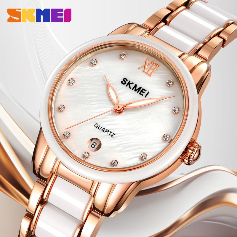 Đồng Hồ Nữ, SKMEI 2175, Thạch Anh, Dây Đeo Bằng Thép Gốm, Phong Cách Độc Đáo Thích Hợp Cho Học Sinh, Không Thấm Nước Watch Women