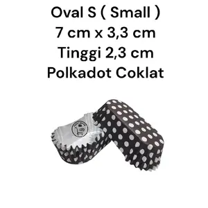 ( Oval S Mini ) 1 pack 200 pcs Cup Roti Laminasi oval Small 7 cm x 3,3 cm Paper Cup Case S