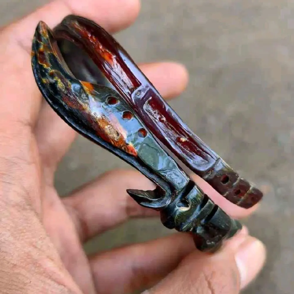 Gelang akar bahar merah asli ukir kujang original Dewasa