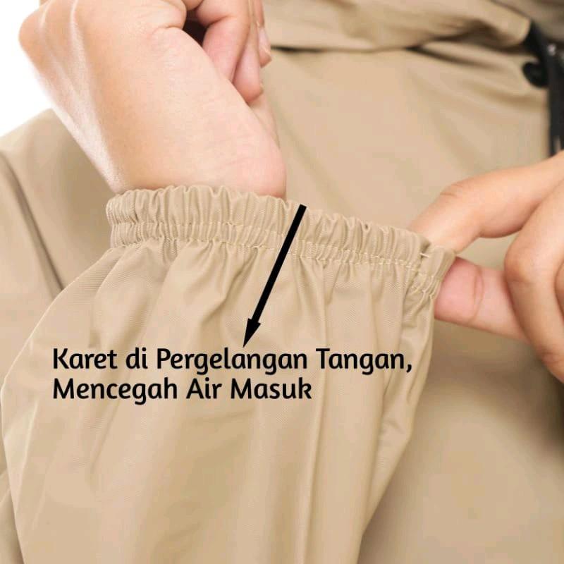Jas Hujan Original Stelan Baju Celana Pri&Wamita Bahan PVC O,25 BesQualiti moca 2