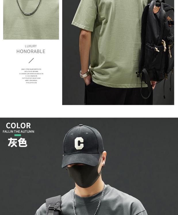Product Introduction of Short-Sleeved T-shirt Men's Cotton Heavy 160G Double Yarn round Neck Pullover Half Sleeve T-shirt Trendy Men's Top Clothing 12