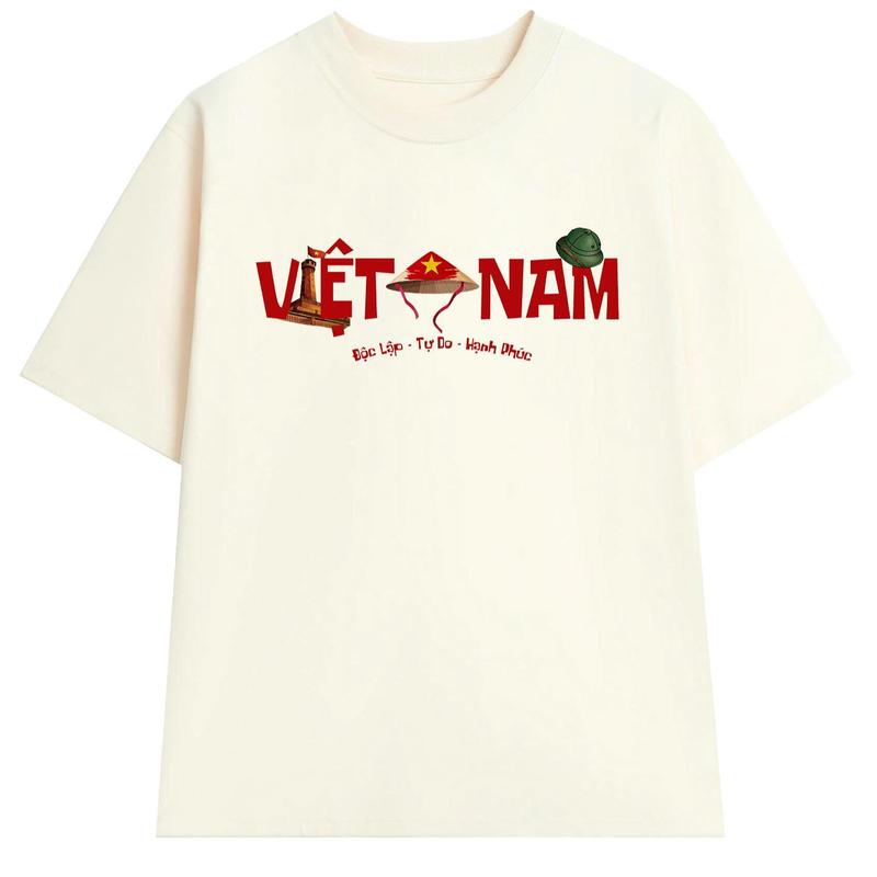 Áo thun nam nữ yêu nước mẫu cho lễ 2 tháng 9 chất thun cotton mềm mịn thoáng mát