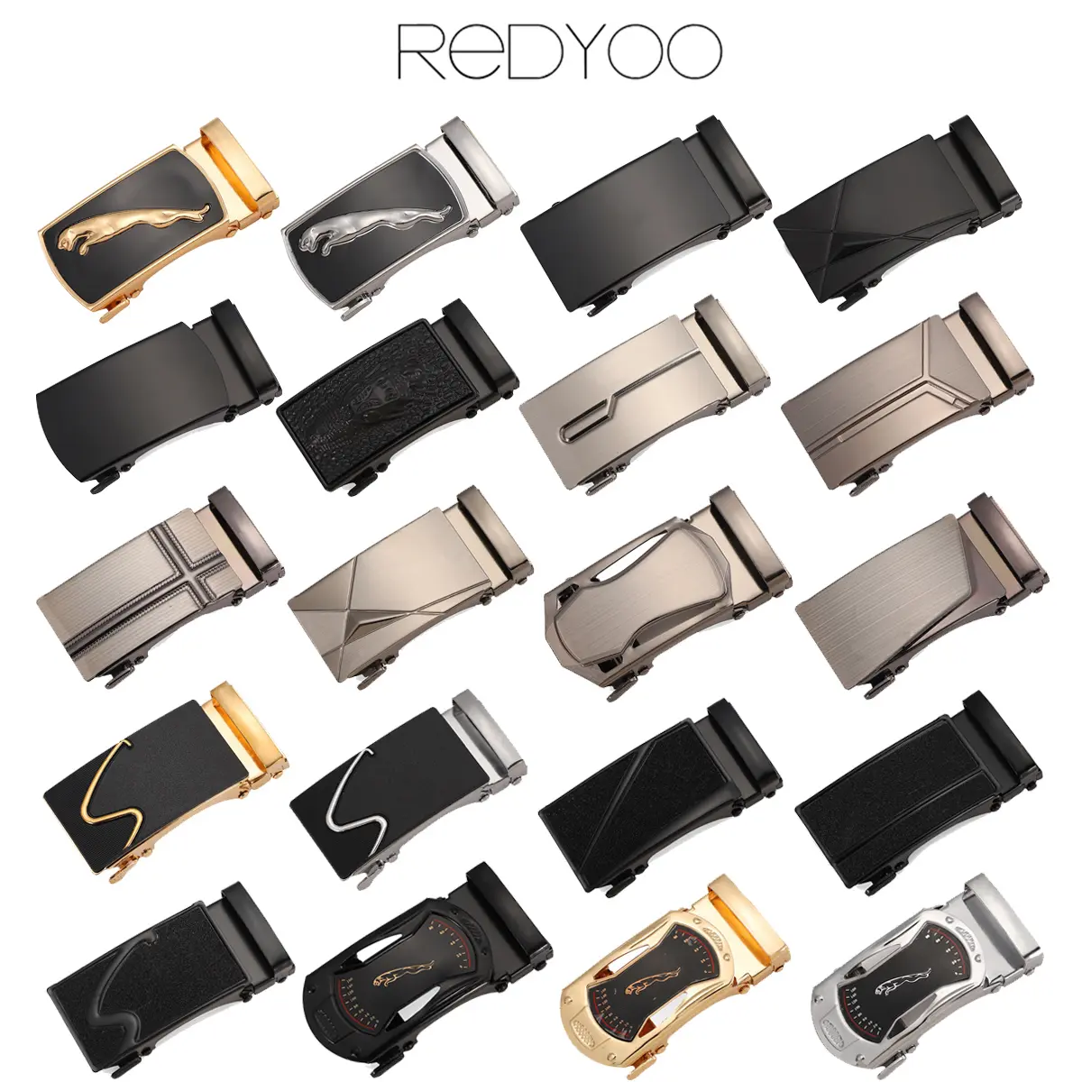 REDYOO Men's Belt Head Belt Buckle Leisure Belt Head Business Accessories Automatic Buckle Width 3.5CM