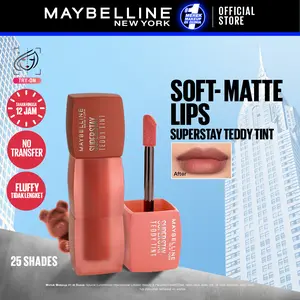 MAYBELLINE Superstay Teddy Tint 5 mL - Teddy Soft Matte Tahan 12 Jam Lipstick Lipcream Lipstik Perfect Lip Tint Liquid