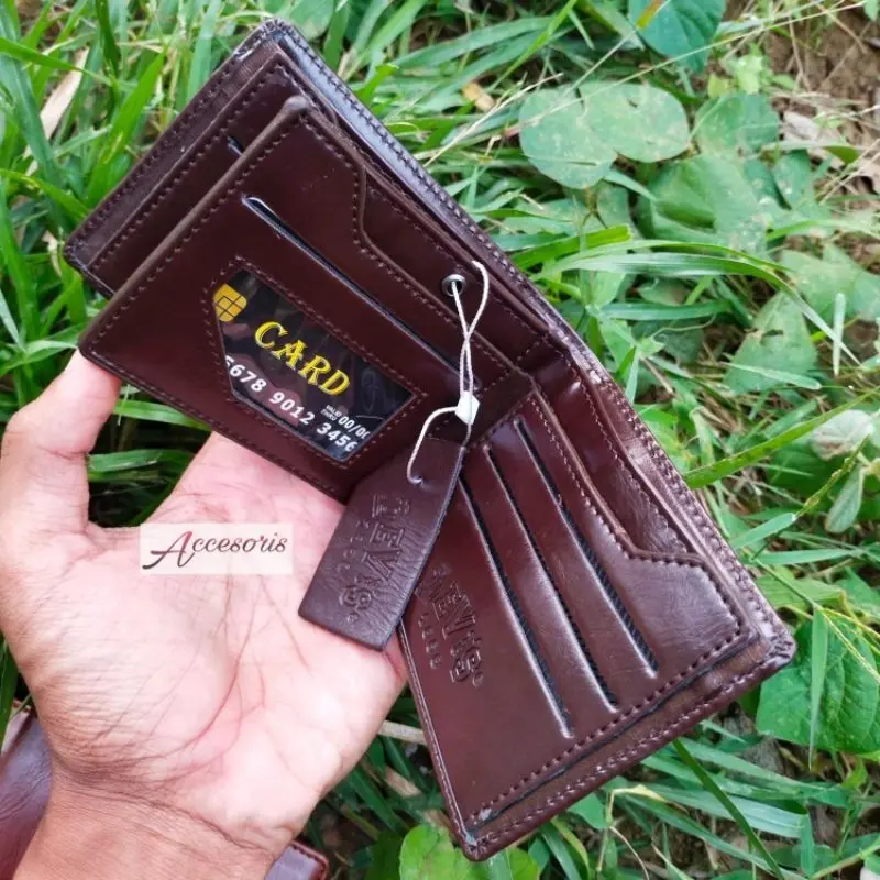 New: Dompet Kulit Pria Lipat 4 Ruang. Dompet kulit Asli pria Termurah