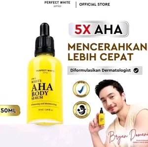 [50Ml] Perfect White Aha body Serum 50Ml whitening and Moisturizing| Hand lotion Body Serum pencerah Mencerahkan dan pemutih tubuh Atasi lipatan Hitam