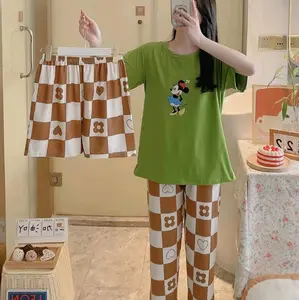 oneset 3in1 baju+celana panjang+celana pendek Santai