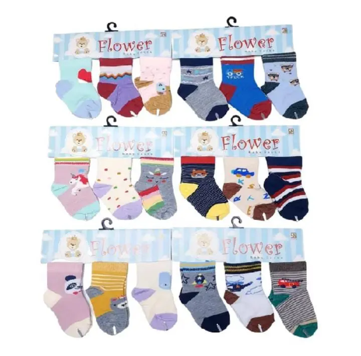 KAOS KAKI BAYI ISI 3 PASANG MOTIF LAKI LAKI / PEREMPUAN 0-6 BULAN TERBARU