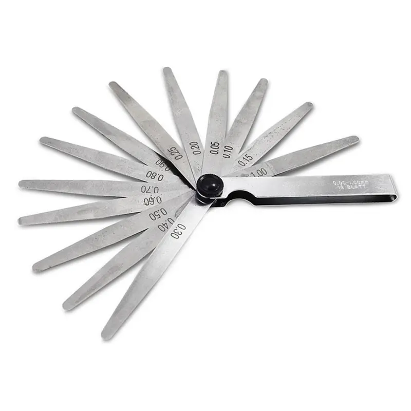 paket kunci L stel klep t 40 dan feeler gauge pengukur celah klep motor mobil 13 blade 0.05 mm-1 mm 2