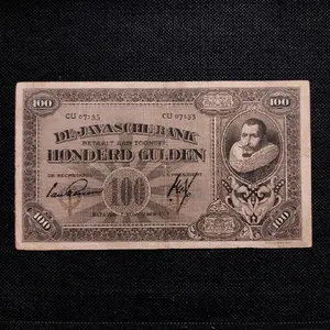 Uang Kuno 100 Gulden JP Coen ttd VanRossem Batavia  Tahun 1925 - CU 07135