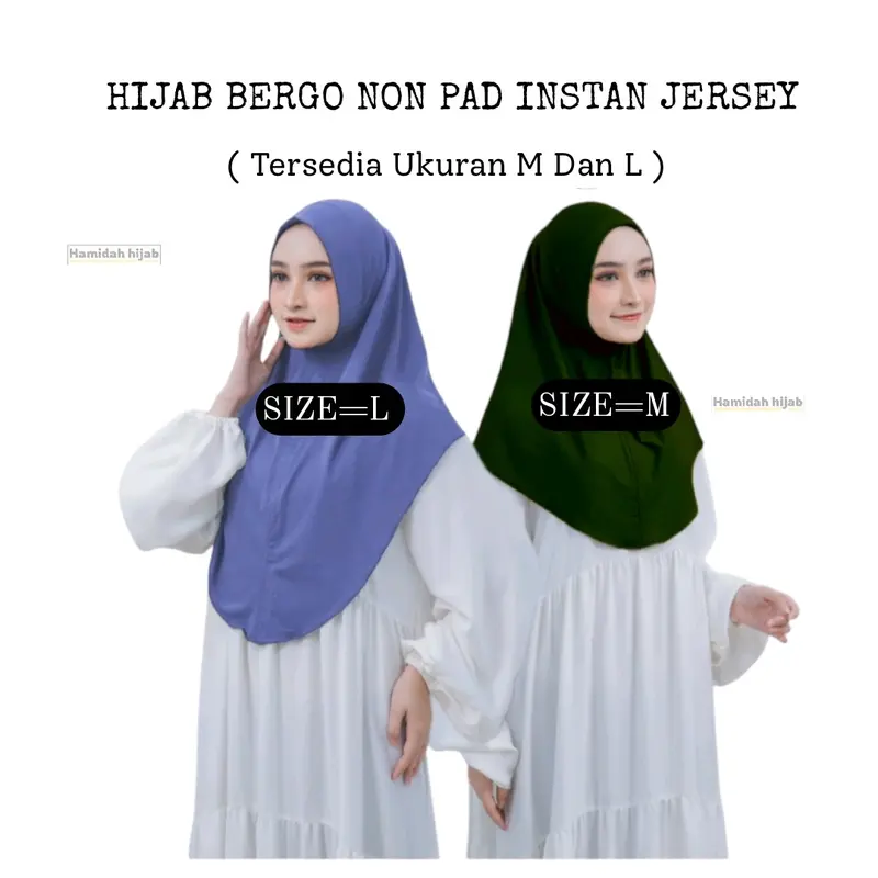 Hijab Bergo Sporty Malay Instan Non Pet, Hijab Daisy Non Ped Size M-L Hijab Malay Jersey, Kerudung Muslim Wanita Khimar Syari Non Ped Ceruty Dewasa 4