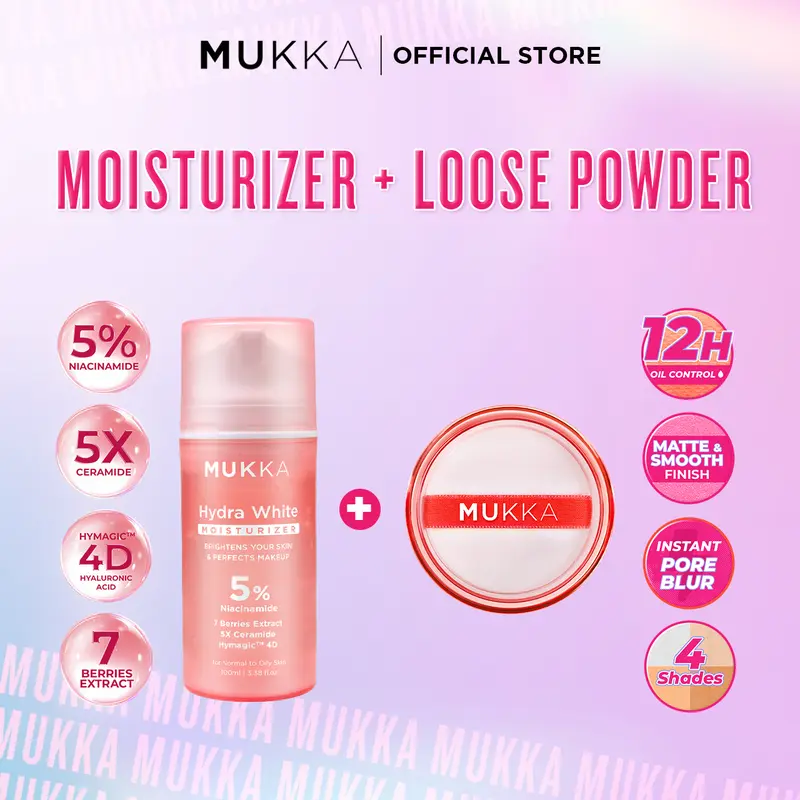[BEST SELLER] Mukka - Hydra White Moisturizer + Matte Loose Powder 1