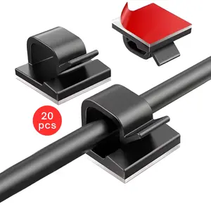 20Pcs Klip Kabel Tempel Dinding Meja Penjepit Kabel Dinding Clip Kabel