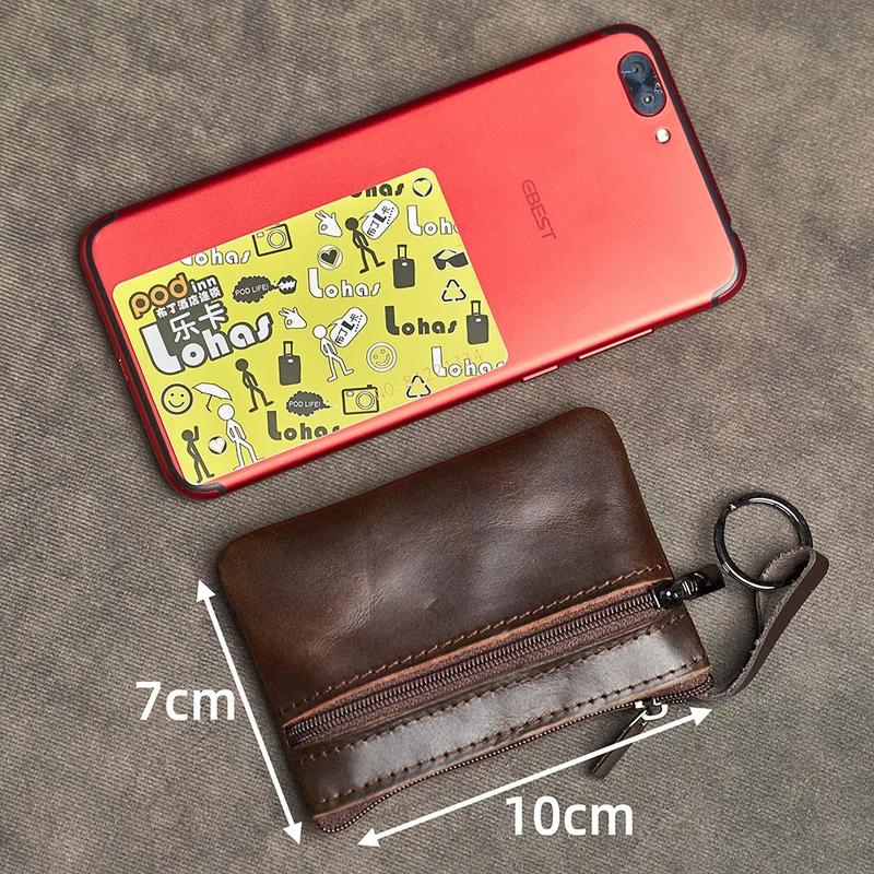 Product Introduction of Dompet Koin Mini Kulit Asli Tas Kartu Kulit Sapi Lapisan Ritsleting 30