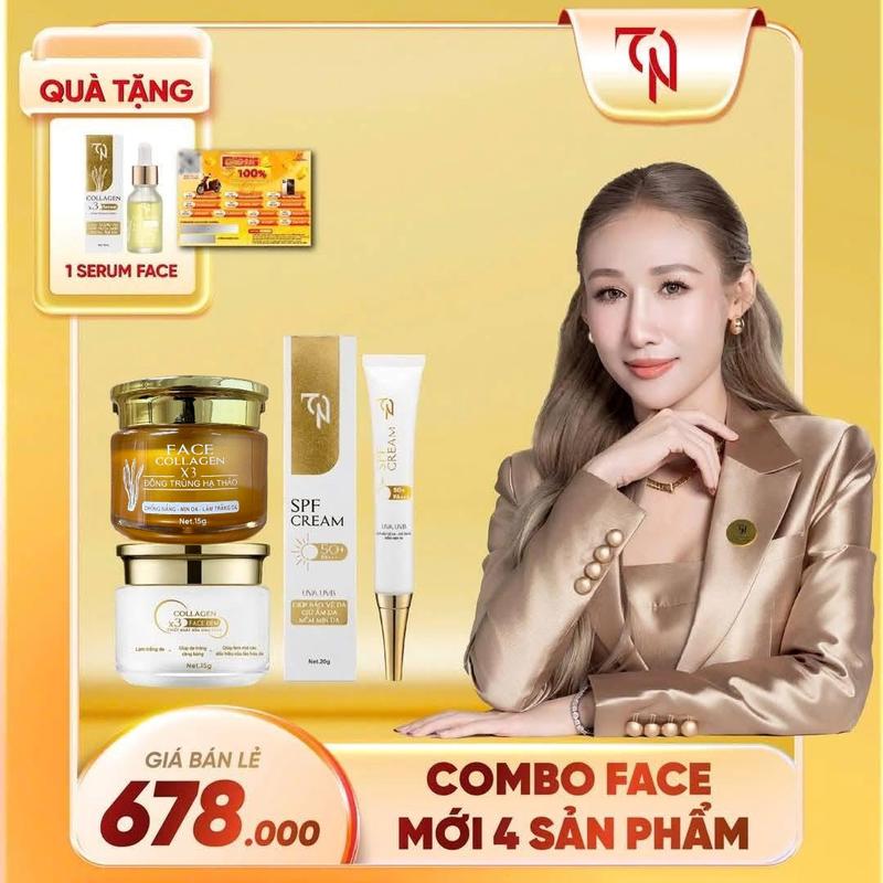 HẾT PHIẾU CÀO COMBO FACE 4 SẢN PHẨM KEM NGÀY & KEM ĐÊM + KEM CHỐNG NẮNG SPF 50+ SERUM DƯỠNG DA MẶT HỖ TRỢ GIẢM THÂM NÁM MỤN TÀN NHANG Skincare