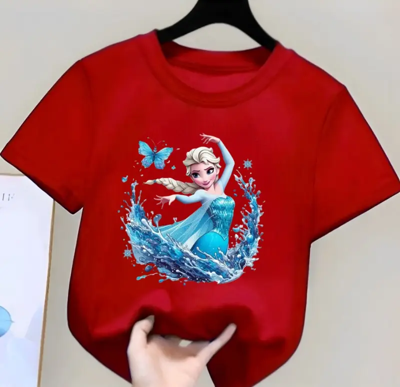Kaos Anak Satuan Perempuan Ideal Usia 2-10 Tahun Cewek Pakaian Anak-Anak Frozen 1