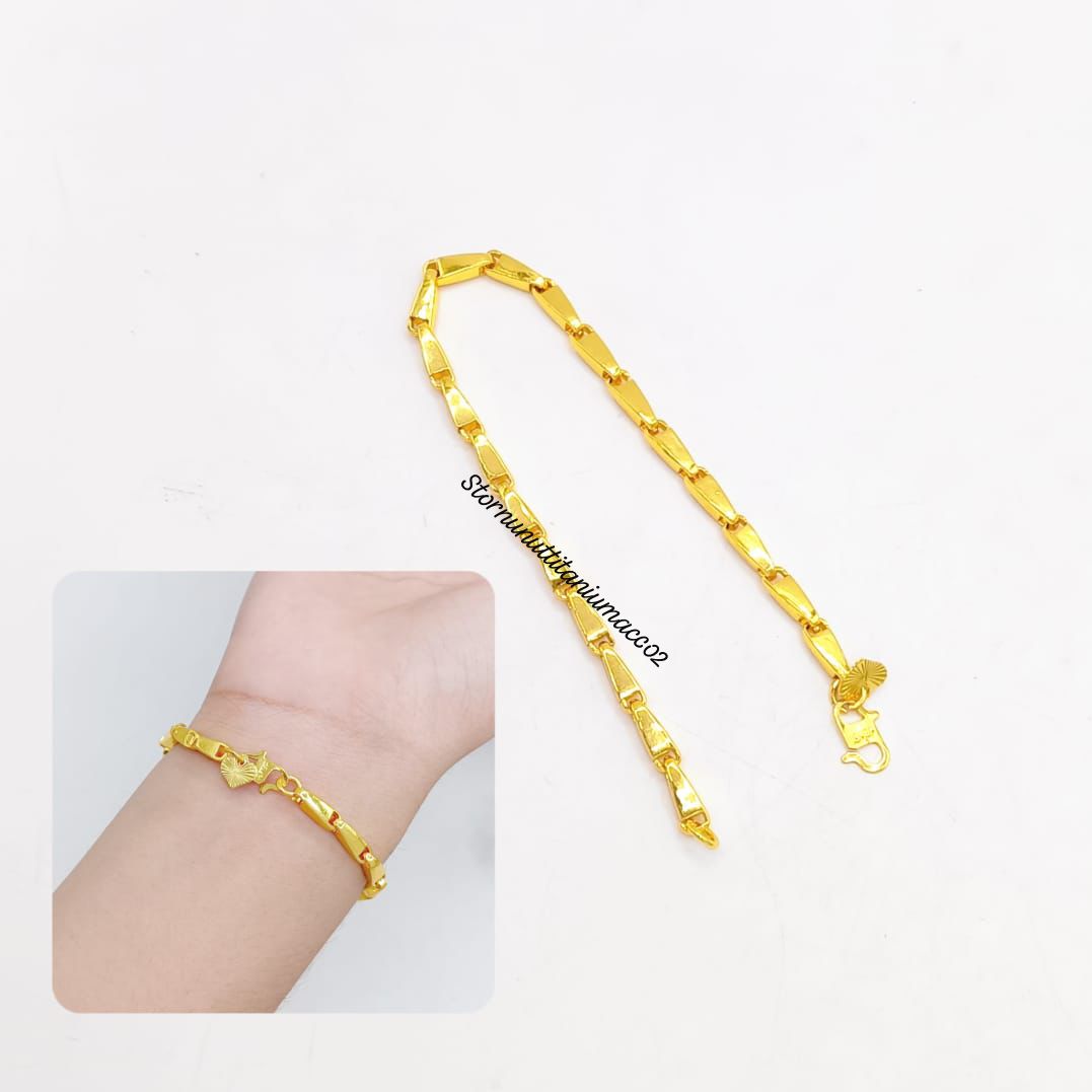 New Perhiasan Lengkap Mewah Motif Padi Warna 24 Titanium Mewah