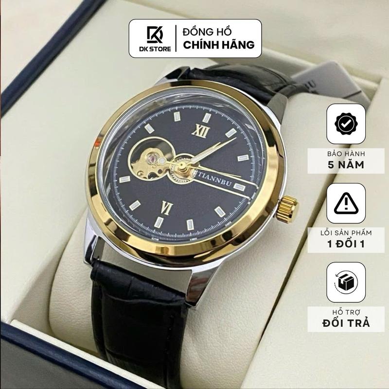 Đồng Hồ Nam TIANNBU T99 CƠ CHẠY TỰ ĐỘNG Mang Phong Cách Thiết Kế Lộ Cơ Thông Nòng Sang Trọng Lịch Lãm Kích Thước Mặt Size 40mm Trải Nghiệm Tuyệt Vời