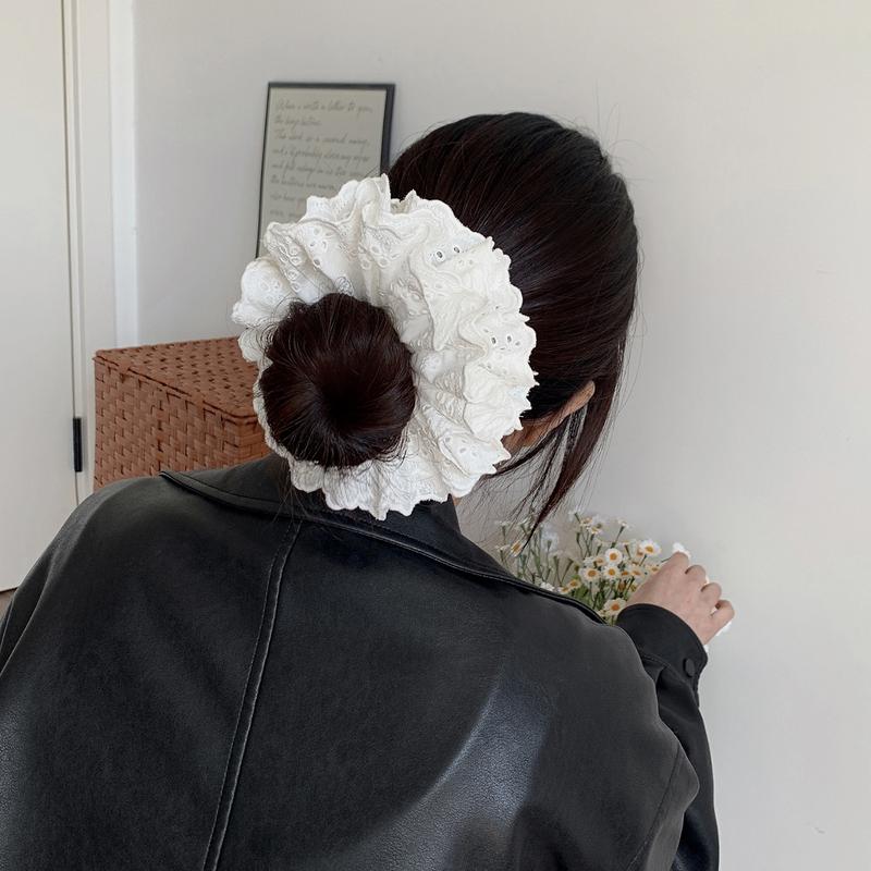 Chun Buộc Tóc Vải Ren 4 Lớp Bản Vừa 16cm Xinh Xắn Nữ 394