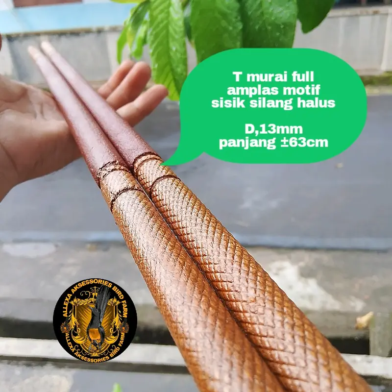 Tangkringan murai full amplas premium kayu jati tua pilihan motif sisik silang halus 7
