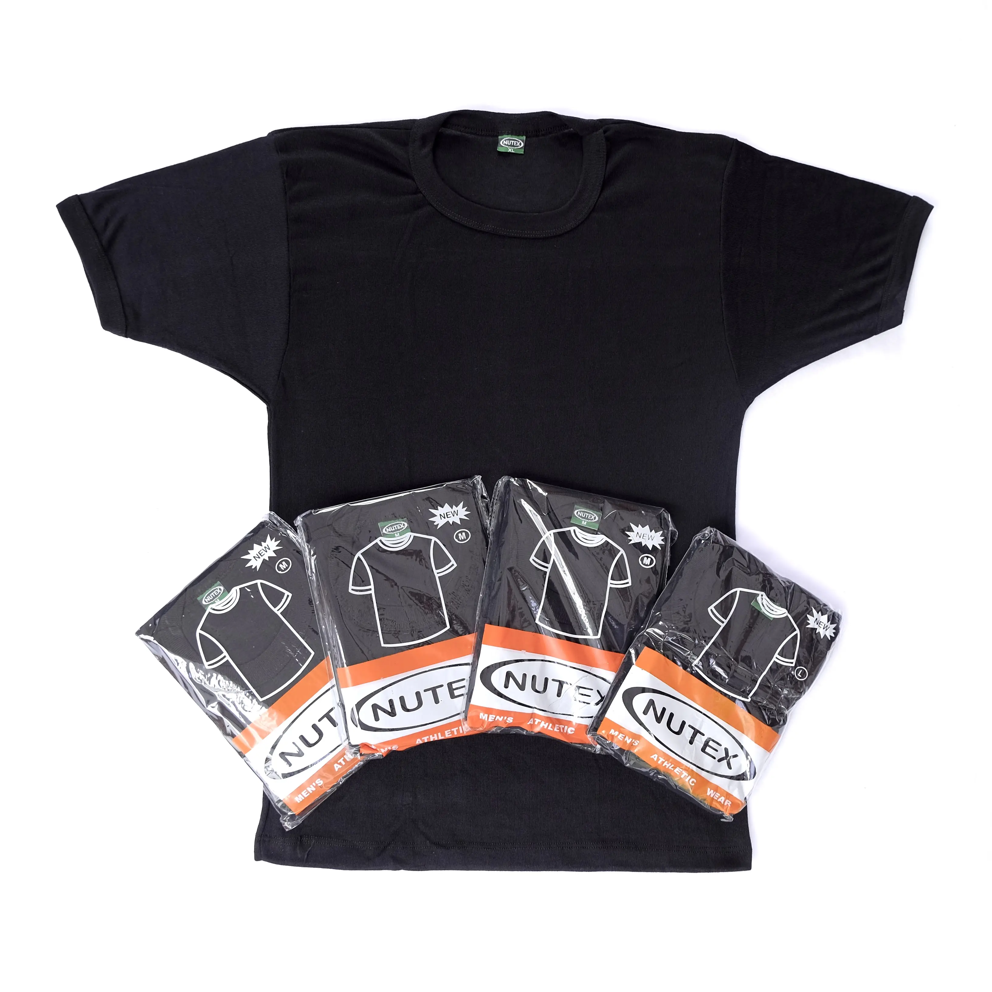 3pcs 6pcs Kaos Oblong Hitam NUTEX/NUGROS Kaos Polos Katun Murah