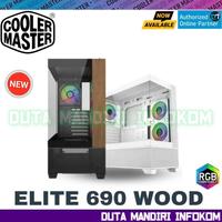 Gambar Cooler Master ELITE 690 WOOD - ARGB Natural 270° Aesthetics Panoramic Tempered Glass Mid tower ATX Gaming Case - Black WOOD dari Duta Mandiri Infokom Kota Administrasi Jakarta Pusat 2 Tokopedia