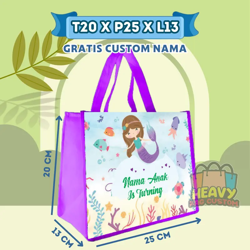 Paket Isi 30 Pcs Tas Souvenir Ulang Tahun Goodie Bag Anak Bingkisan Snack KFC Gratis Custom Nama Murah Kain tile anak  merah craim selamatan rumah baru tas & hadiah pesta tile anak 2