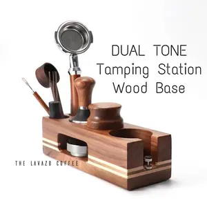 DUAL TONE Tamping Station Wood Base | Dudukan Kayu Coffee Tools
