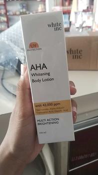 Product Review of [100ml] WHITE INC AHA Body Lotion to Whitening & Moisturising | Hand Body Lotion Pencerah Mencerahkan Melembabkan Sebagai Body Booster |  Arbutin, Glycolic, Niacinamide from O**r T** M**🥳 1