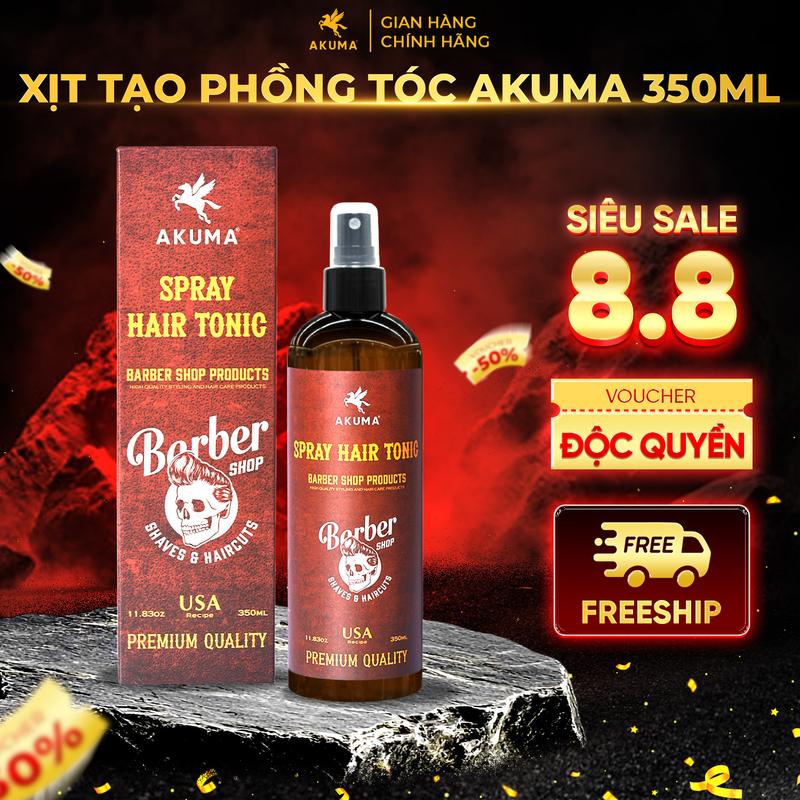 Xịt Tạo Phồng Tóc AKUMA SPRAY HAIR TONIC - Tạo Độ Phồng Tự Nhiên, Không Gây Bết Dính Và Nặng Tóc