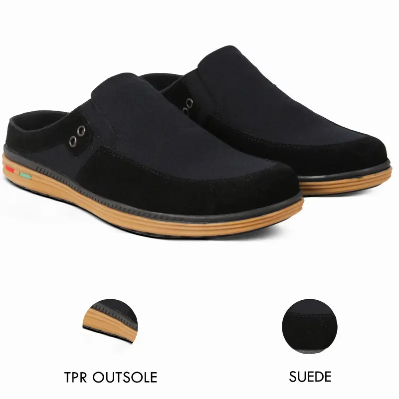 Sepatu Sandal Pria V 4964 Brand Varka Sandal Bustong Selop Pria Modis Berkualitas -Hitam 0