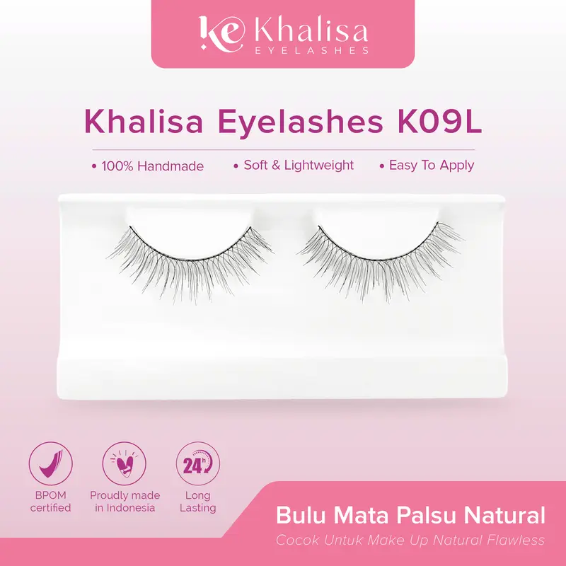 Bulu Mata Palsu Khalisa Eyelashes K09L - Cocok Untuk Makeup Natural Flawless - Eyelash Nyaman Dipakai Harian 0
