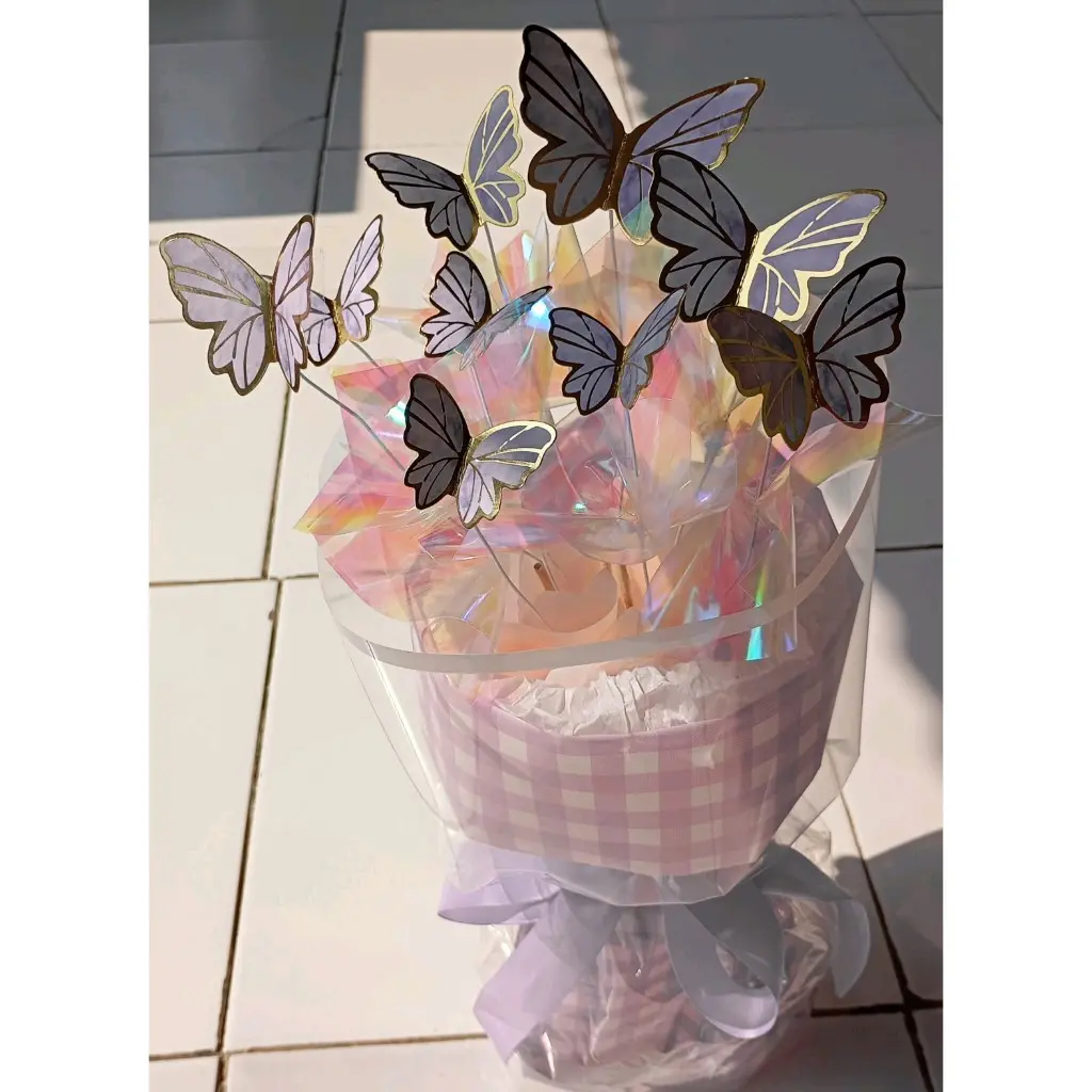 Buket Kupu-Kupu, Buket Wisuda, Round Bouquet, Hadiah