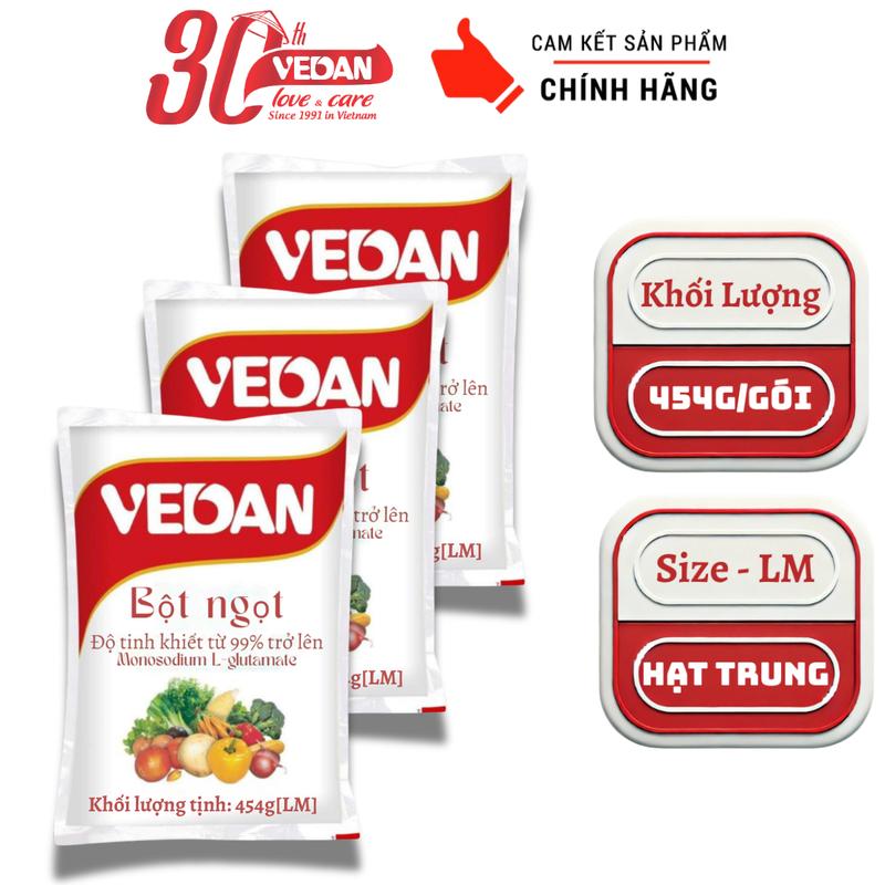 Combo 3 Gói Bột Ngọt VEDAN Hạt Trung 454g - Size LM