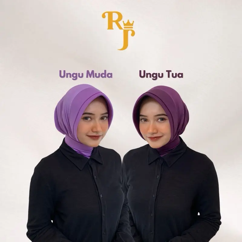 Jilbab Dinas Ungu Muda/Ungu Tua Premium Anti Tembem 0