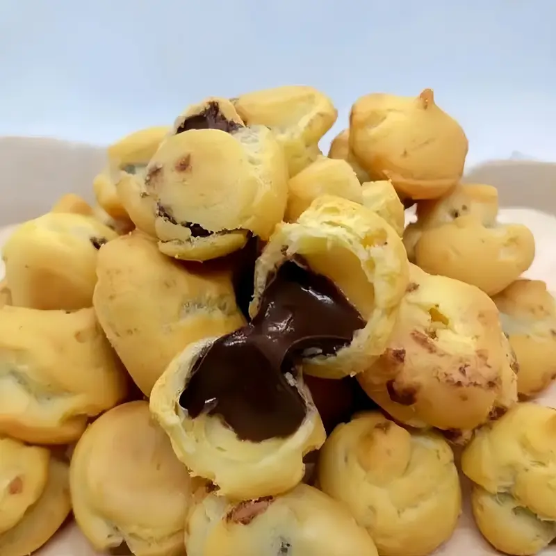 COD Soes strawberry/coklat/ 500g/1kg / mix rasa/halal Kue Sus Kering Isi soes coklat lumer 1 kgr Enak Murah （Cemilan keluarga, cocok untuk dewasa dan anak-anak） Chocolate Food Makanan Snack Manis 5