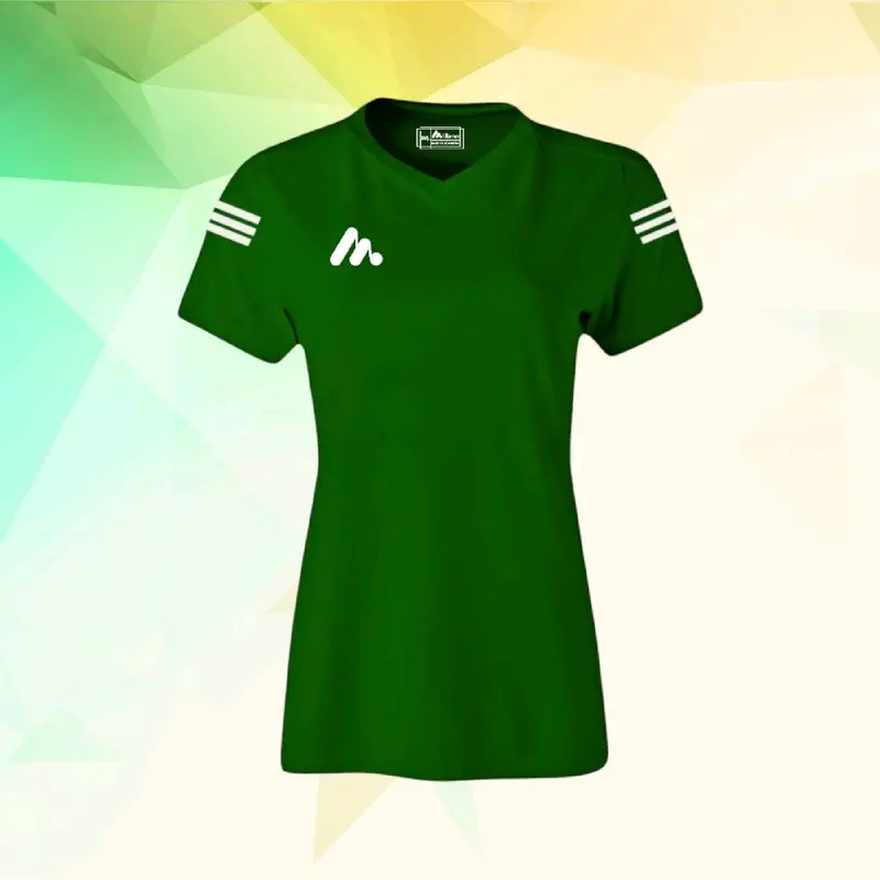 Baju Olahraga Wanita Dry Fit Model V-Neck Lengan Pendek - Premium Quality Sport T-shirts Kaos 5