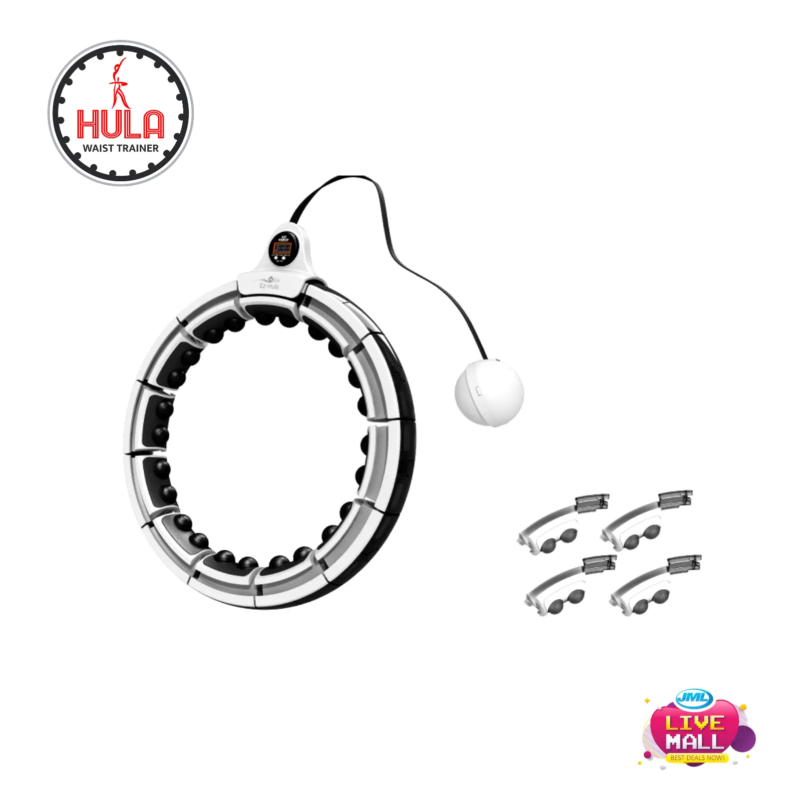 Hula Waist Trainer | Fat Burning 360-degree Massage Adjustable to waist size 22 to 42 inches