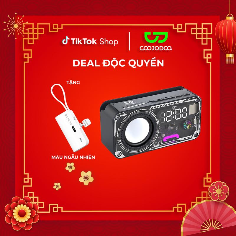 [GOOJODOQ*KOL/KOC] Combo Loa tặng Sạc Dự Phòng Mini. Loa Bluetooth TWS ÁNH SÁNG RGB, nghe nhạc kết hợp đồng hồ báo thức