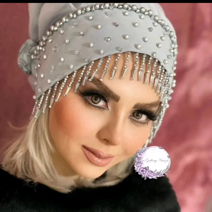 turban turki mutiara cristal