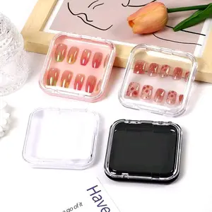 BOX NAIL ART KOSONGAN WARNA CLEAR PINK, CLEAR PUTIH,CLEAR HITAM,FULL CLEAR BAHAN MIKA Kuku Polish