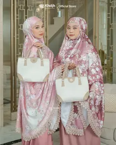 KhadijahLabel Mukena Dewasa Jumbo Premium Signature Silk Renda Mewah Mukenah Cantik Terbaru Athahira Edisi Lebaran Muslim