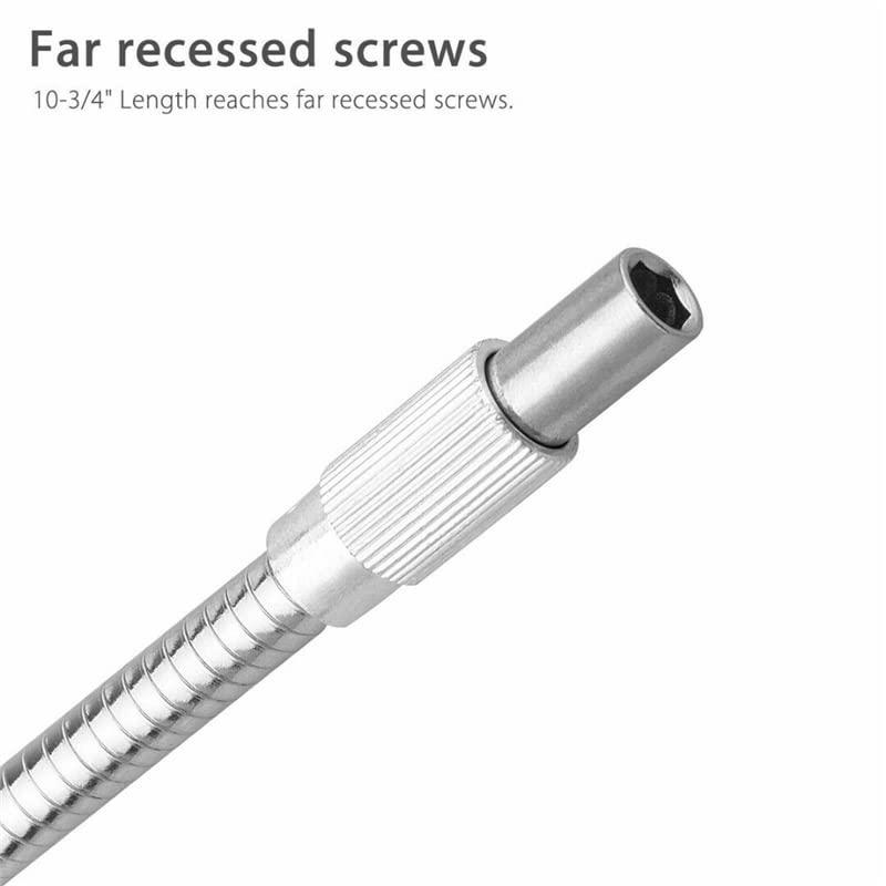 Đầu Tuốc Nơ Vít Khoan Đa Năng ToolTopia, Trục Linh Hoạt Hình Rắn 1 / 4 ", Với Bộ Chuyển Đổi Đầu Lục Giác 3
