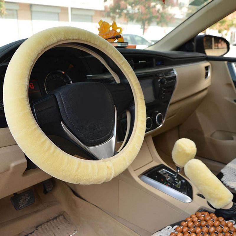 Product Introduction of Universal Warm Plush Car Steering Wheel Cover Gearshift Women Protector Soft Decoration Y4J5 44