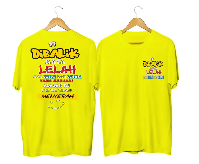 Kaos Dewasa Kata-kata dibalik kata lelah ada istri n anak Atasan Oblong Cowok T-Shirt Lengan Pendek 1641 Distro Katun Lembut Motif jawa Keren Pria Baju Panjang Tangan Polos 2